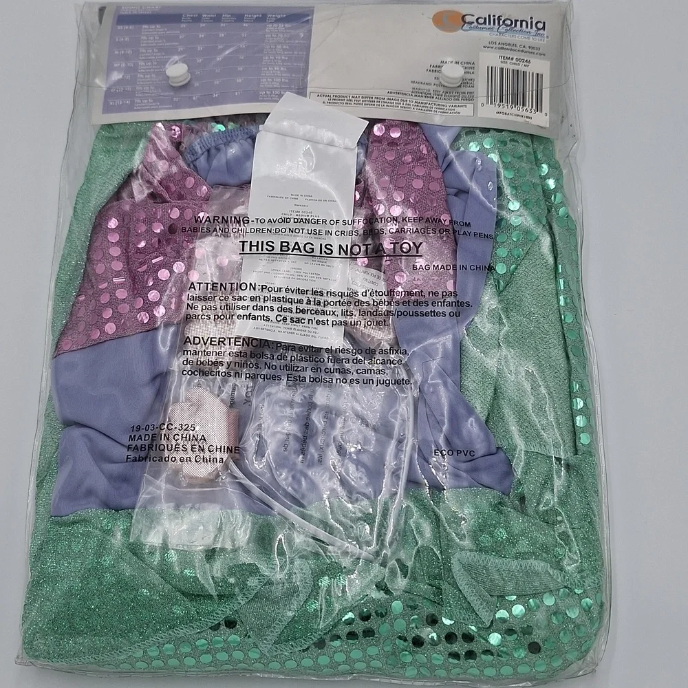 California Costumes Little Mermaid Costume Lavender Aqua